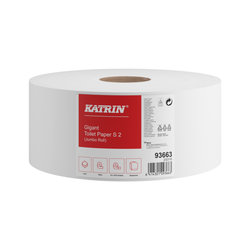 Papier toaletowy Katrin Jumbo 100 m dwuwarstwowy celuloza  #93663