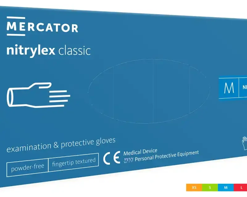 Rękawice nitrylowe bezpudrowe Classic blue - L