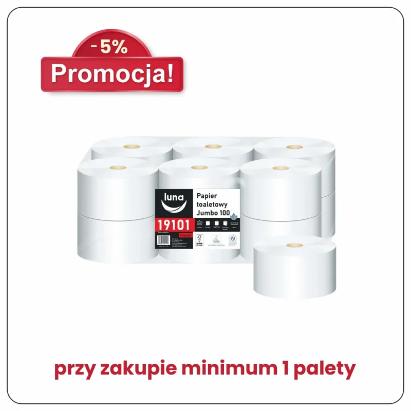 Papier toaletowy Jumbo Luna 2W 100m celuloza (12rol) #19101