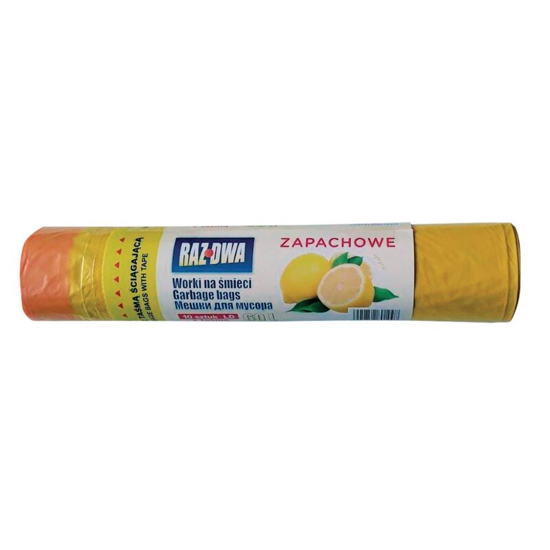 Worki LDPE 60l (25) żółte mocne