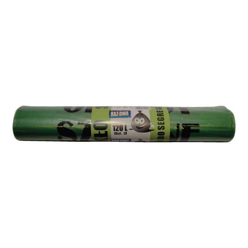 Worki LDPE 120l (25) zielone mocne