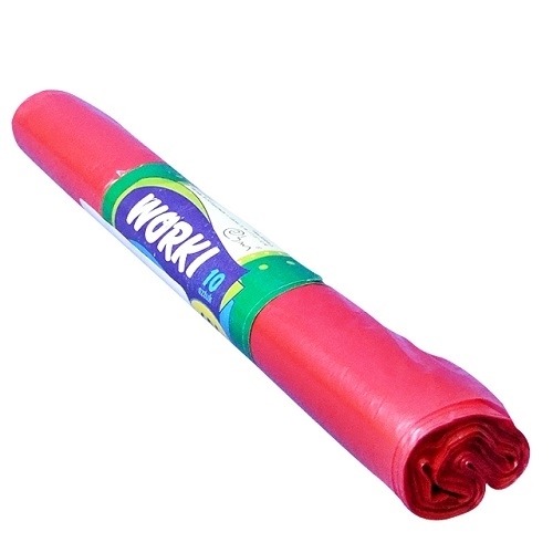 Worki LDPE 120l (25) czerwone mocne