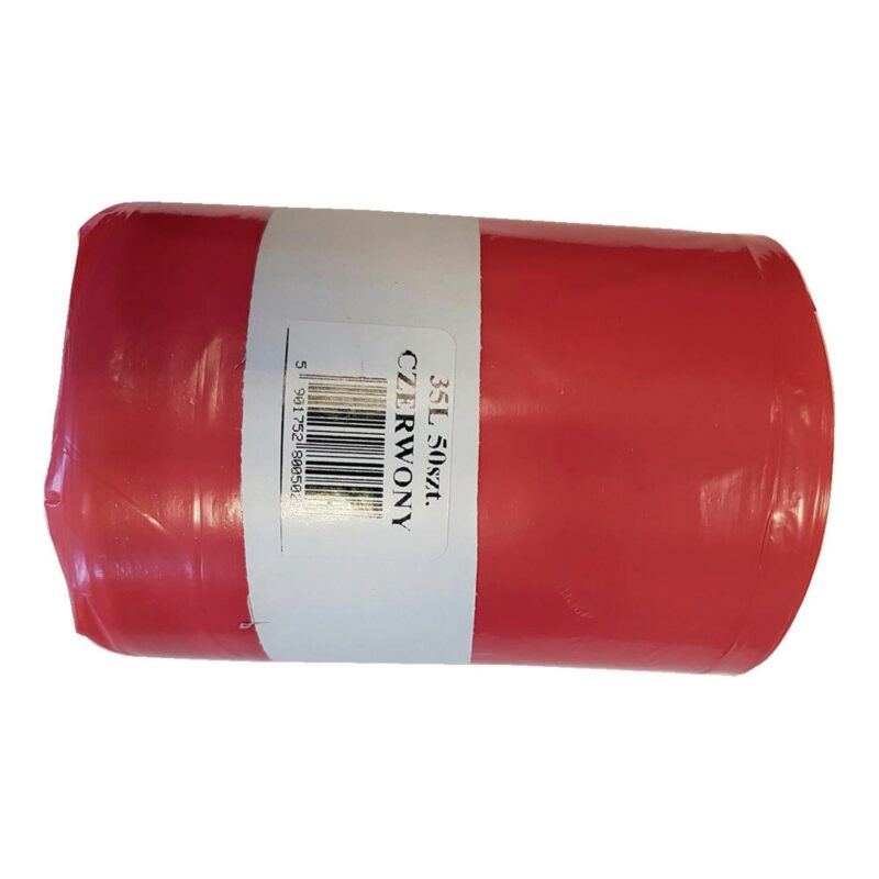 Worki LDPE 35l (25) czerwone mocne