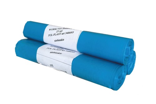 Worki LDPE 35l (25) niebieskie mocne
