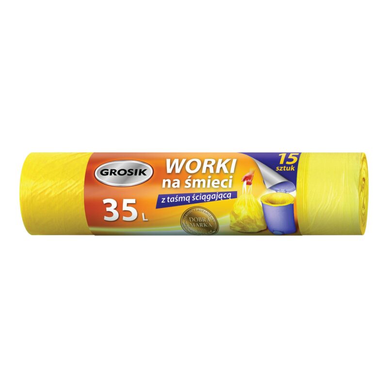 Worki LDPE 35l (25) żółte mocne