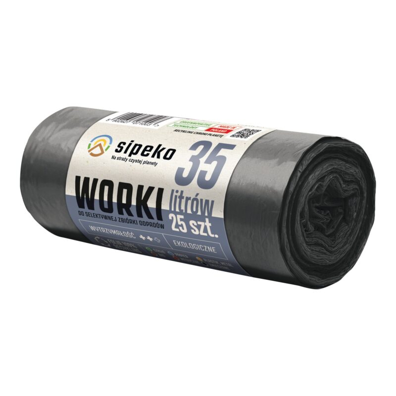 Worki LDPE 35l (25) czarne mocne