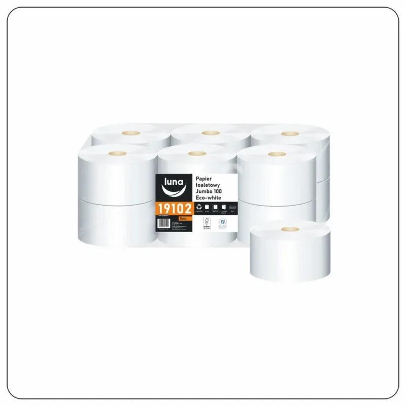 Papier toaletowy Jumbo Luna 2W 100m Eco Biały (12rol) #19102